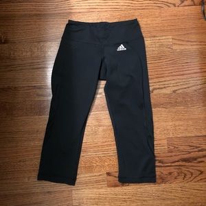 Black cropped adidas workout leggings